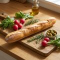 Replica decorativa di baguette da 38 cm - Cibo artificiale, imitazione del pane per vetrine e decorazioni da cucina | Floristik24.it