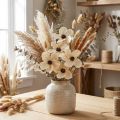 Fiore di legno come spina, sbiancato Ø9-12cm L45cm 15 pezzi | Floristik24.it