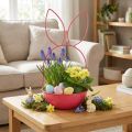 Fioriera pasquale, decorazione, coniglio, cestino in metallo per uso interno/esterno, 33 cm | Floristik24.it
