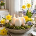Candeline pasquali a forma di uovo, candele speciali per Pasqua, bianche, 9 cm, 6 pezzi | Floristik24.it