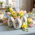 Decoro uova di Pasqua in ceramica con decoro floreale 12cm 3pz | Floristik24.it