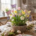 Tappi per fiori decorativi primaverili farfalle in legno 6 cm 10 pezzi | Floristik24.it