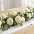 Rose decorative Rose artificiali color crema Rose in legno Ø7,5cm 12 pezzi | Floristik24.it