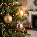 Palline di Natale in vetro – opache e lucide in oro, rosa 7,5 cm 12 pezzi | Floristik24.it