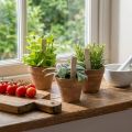 Erbe aromatiche artificiali in vaso Decorazioni assortiti per cucina, giardino, balcone o terrazza 15 cm, 3 pezzi | Floristik24.it