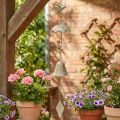 Decorazione in metallo con campanellino eolico vintage con ombrello e campana 70 cm | Floristik24.it