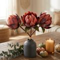 Fiori artificiali decorativi Protea rosso-arancio 34 cm 3 pezzi | Floristik24.it