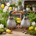 Anatre decorative in ceramica marrone verde drago seduto H17,5 cm 2 pz | Floristik24.it