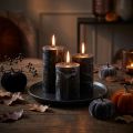 Eleganti candele a colonna nere, tinta unita, 70x100mm, 4 pezzi - decorazione, Natale, Halloween | Floristik24.it