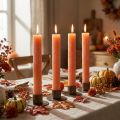 Candele coniche tinta unita Arancione Pesca 34×240mm 4pz | Floristik24.it