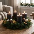 Candele a colonna colorate, antracite, 70x100 mm, set da 4 – decorazione, Avvento, lunga durata | Floristik24.it