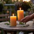 Candele a colonna color miele, 85x120 mm, set da 2, decorazione per casa e giardino | Floristik24.it