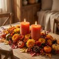 Candele in tinta unita arancione 85x150mm 2pz | Floristik24.it