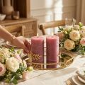 Candele in tinta unita rosa antico 85x120mm 2pz | Floristik24.it