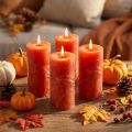 Candele in tinta unita arancione 50x100mm 4pz | Floristik24.it