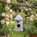 Casetta per uccelli decorativa, decorazione sospesa decorazione da giardino in metallo H36cm | Floristik24.it