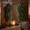 Rami di Natale artificiali da appendere, decorazione con rami di abete, rami di cipresso con pigne, ghirlanda per porte, decorazione da parete, decorazione da finestra, plastica, resistente, 60 cm | Floristik24.it
