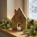 Decorazione per la casa in legno Casa di Natale decorazione per la casa in legno supporto in legno H15cm | Floristik24.it