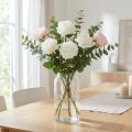 Rosa bianca Rosa finta su stelo Fiore di seta Rosa finta L72cm Ø13cm | Floristik24.it