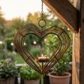 Porta tea light in metallo decorazione da appendere decorazione ruggine cuore 22×7×20cm | Floristik24.it