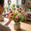 Cuori decorativi con topolini su bastoncino rossi 12 pz | Floristik24.it