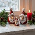 Simpatica figura di Babbo Natale in ceramica, rossa e bianca, 10 cm - perfetta decorazione natalizia - 4 pezzi | Floristik24.it