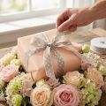 Nastro decorativo cuori nastro regalo beige 25 mm 15 m | Floristik24.it