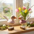 Figura decorativa in legno per uccelli decorazione per finestra primavera rosa H15cm 2 pezzi | Floristik24.it
