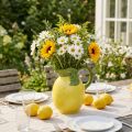 Vaso limone brocca decorativa in ceramica giallo limone H18,5 cm | Floristik24.it