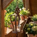 Corona in metallo da appendere con gancio marrone ruggine Ø11cm H17cm | Floristik24.it