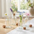Vaso in vetro bottiglie vaso decorativo con tappo in sughero H10,5cm 8 pz | Floristik24.it