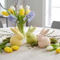 Coniglietto decorativo, giallo, verde, marrone, statuetta moderna in ceramica per Pasqua, 8,5 cm, 3 pezzi | Floristik24.it