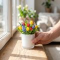 Vaso in vetro Ø7,8 cm H8 cm bianco | Floristik24.it