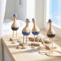 Gabbiani marittimi decorativi in legno blu blu scuro H14cm 6 pz | Floristik24.it