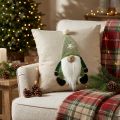 Cuscino arredo con gnomo cuscino arredo verde beige 40×40cm | Floristik24.it