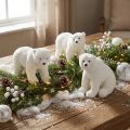 Figure decorative di orso polare in piedi e seduto bianco 16/20 cm 3 pezzi | Floristik24.it