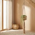 Decorazione sospesa in macramè Boho Beige Marrone Ø12cm H79cm Portavaso | Floristik24.it