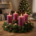 Candele a colonna in tinta unita Berry Purple 70x120mm confezione da 4 - Perfette per decorazioni da tavola e celebrazioni | Floristik24.it