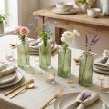 Mini vasi in vetro scanalati, vaso da fiori retrò, verde, Ø5cm, 4 pezzi | Floristik24.it
