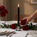 Candele affusolate a tinta unita, nere, 22×240 mm, 12 pezzi | Floristik24.it