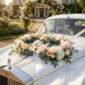 Composizione floreale per auto in schiuma doppio anello 55×39 cm H6 cm 1 pezzo | Floristik24.it