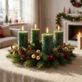Candele tinta unita verde scuro 60x100mm 4 pz | Floristik24.it