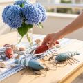Decorazione marittima in legno di aragosta e metallo rosso/blu L16cm 4pz | Floristik24.it
