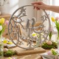 Decorazione da tavola primavera, anello decorativo uccello deco argento H37.5cm | Floristik24.it