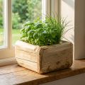 Vaso per piante vaso per piante vaso per fiori in legno naturale 15,5×15,5 cm | Floristik24.it