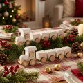 Trenino in legno deco Trenino di Natale bianco L20cm H6cm 2pz | Floristik24.it