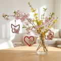 Ciondolo primaverile, fiore cuore farfalla, decorazione in legno con motivo floreale H8,5/9/7,5 cm 6 pz | Floristik24.it