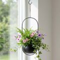 Cesto sospeso Cesto sospeso in metallo fiori zinco nero Ø15cm | Floristik24.it