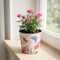 Fioriera in plastica con motivo floreale da 10,5 cm, decorazione estiva per vasi di fiori | Floristik24.it