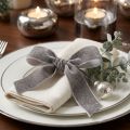 Nastro di velluto con nastro decorativo glitterato velluto grigio argento 20mm 10m | Floristik24.it